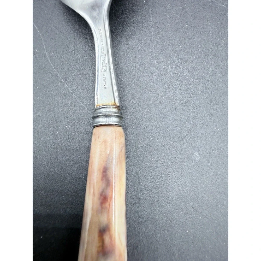 Vintage MB Hollow‎ Ground Galaxie Stainless Tablespoon Japan MCM Bakelite Handle